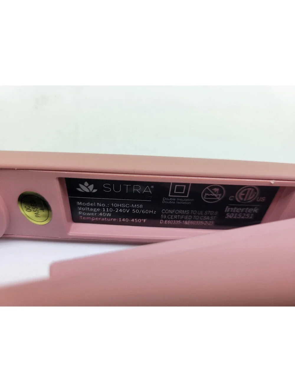 Sutra Beauty Ceramic Flat Iron straightener Blush Rose  NWOB